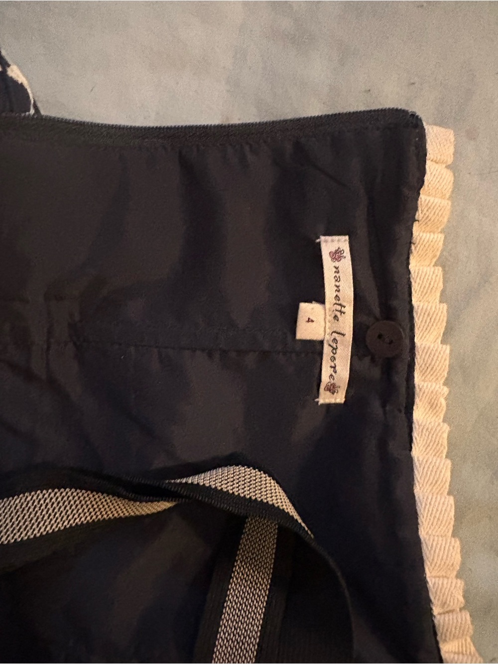Strapless navy bustier style top silk liked Nanette Lepore NWOT Anthropologie - Picture 5 of 6
